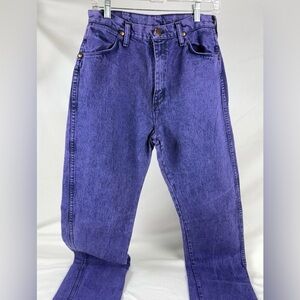 VTG Wrangler Women’s Purple Jeans Sz 28 USA Excellent %100 Cotton RARE Acid Wash